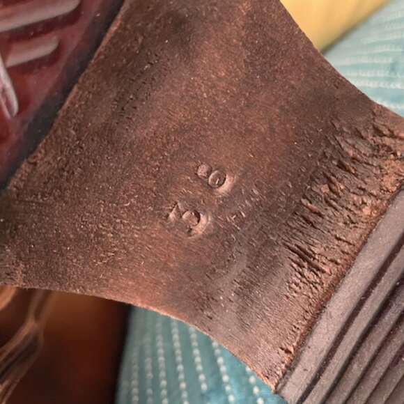 NEW Maguba Clog Boots Brown Leather Embroidered Size 38 Zipper Tall Boots $250 - Picture 5 of 15